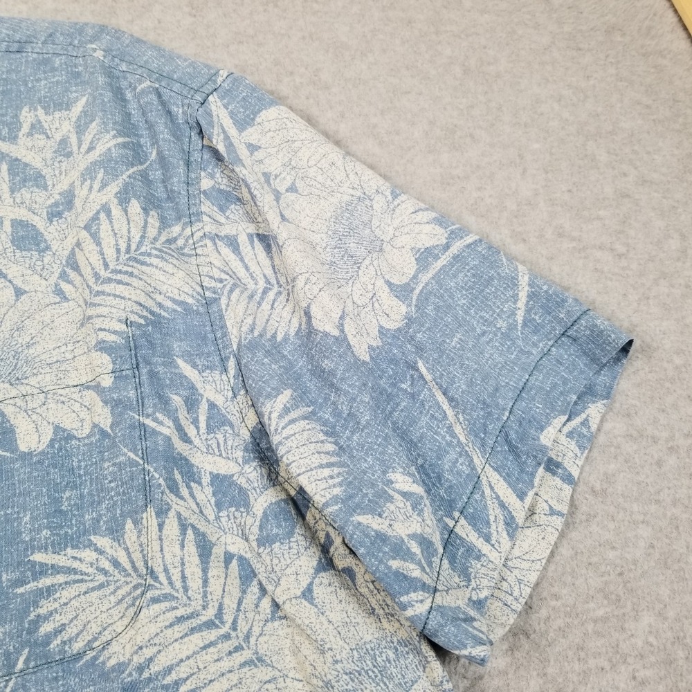 Tommy Bahama Button Up Shirt Mens XL Blue Floral Silk Blend Island Zone Aloha - Picture 4 of 10